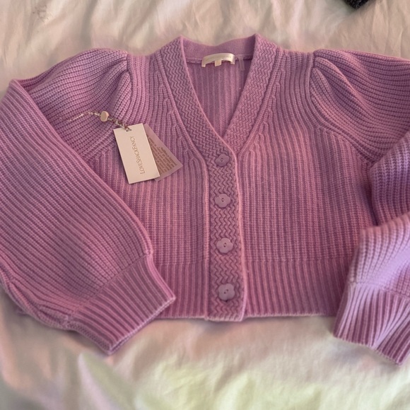 NWT LOVESHACKFANCY LARGE AVIGNON CROPPED WOOL/CASHMERE CARDIGAN - Picture 4 of 13